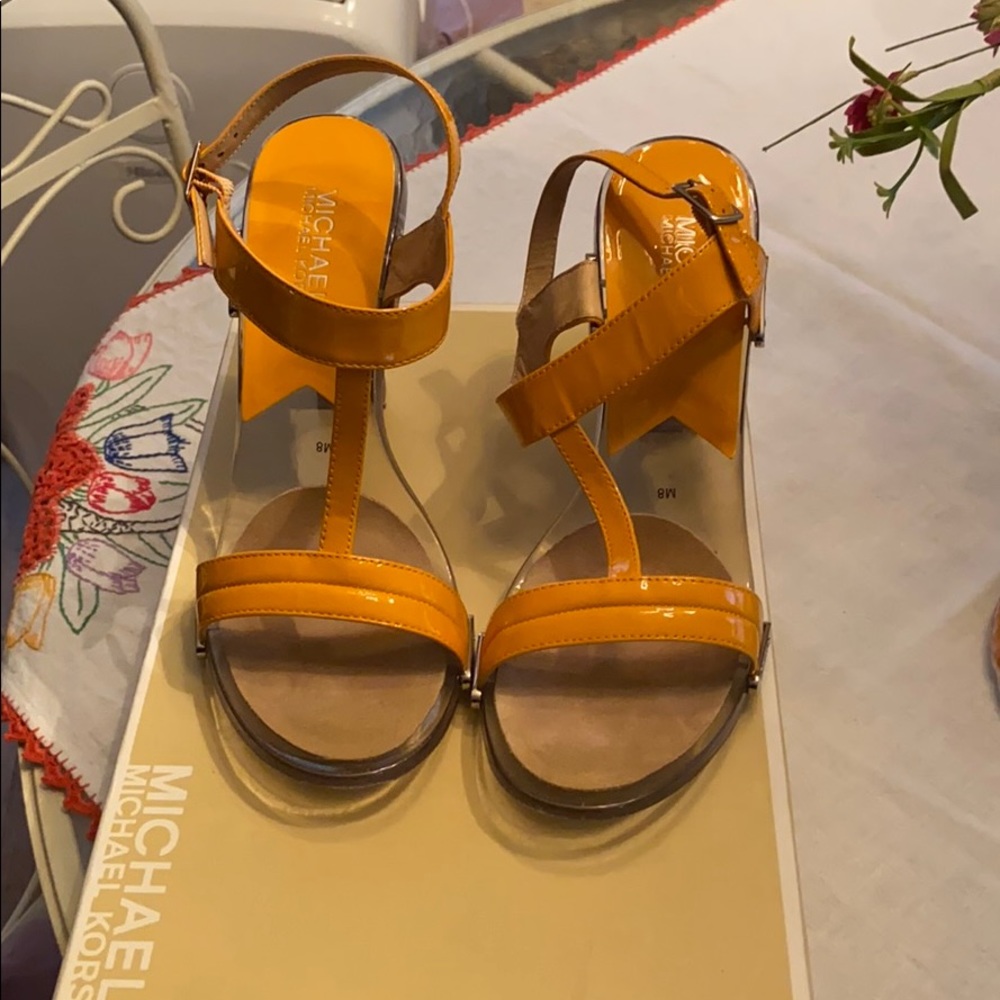 Michael Kors Yellow and Clear heels